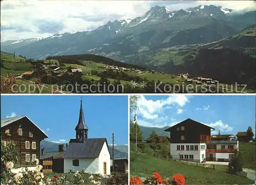 Obersaxen GR Panorama Ferienheim Quadra Kapelle / Obersaxen /Bz. Surselva