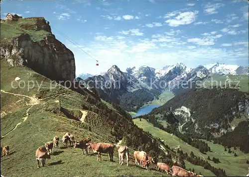Hoher Kasten Luftseilbahn Stauberen Kreuzberge Saentis Saemtisersee Alp Sigel Kat. Appenzeller Alpen