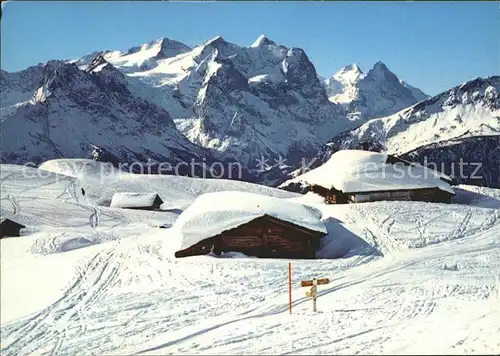 Hasliberg mit Wetterhorngruppe Kat. Meiringen