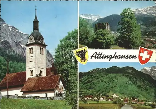 Attinghausen Kirche Felsen Ortsansicht Kat. Attinghausen