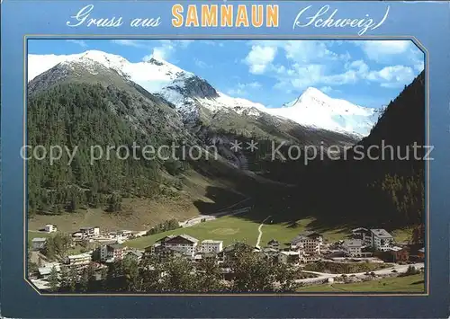 Samnaun Dorf mit Muttler Kat. Samnaun Dorf