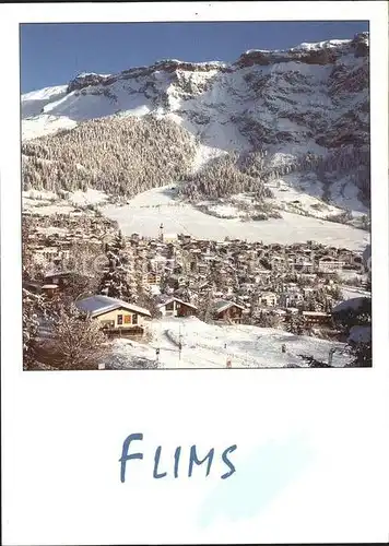 Flims Dorf mit Flimserstein Kat. Flims Dorf