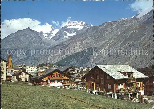 Saas Fee mit Fletschhorn Kat. Saas Fee