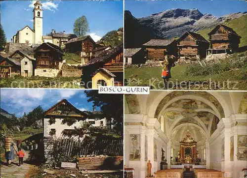 Bosco Gurin Walserdorf im Tessin Kirche Inneres Ortsmotive Kat. Bosco Gurin