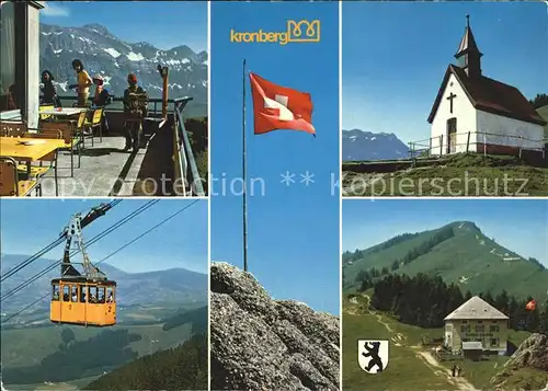 Kronberg Saentis Hotelterrasse Luftseilbahn Jakobsbad Kronberg Kapelle Kat. Kronberg