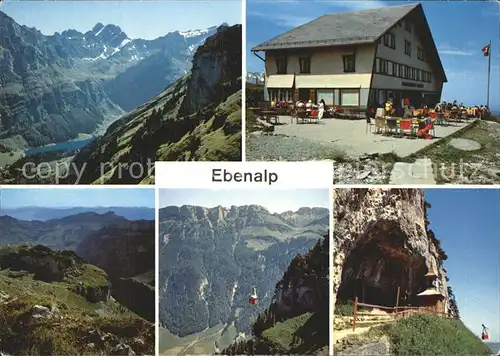 Ebenalp Seealpsee Berggasthaus Kamor und Hoher Kasten Ebenalpbahn Wildkirchli Kat. Ebenalp