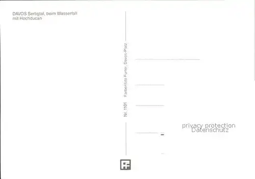 Davos GR Sertigtal beim Wasserfall mit Hochducan Kat. Davos