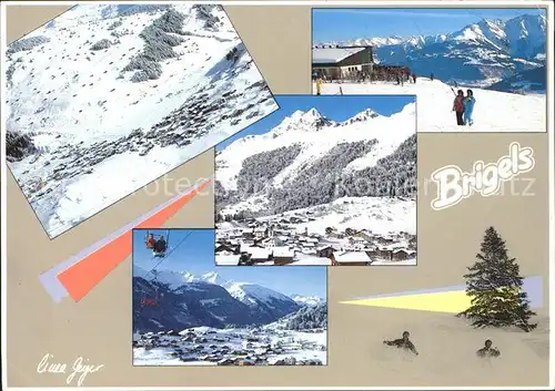 Brigels Totalansicht Panorama Kat. Brigels Breil