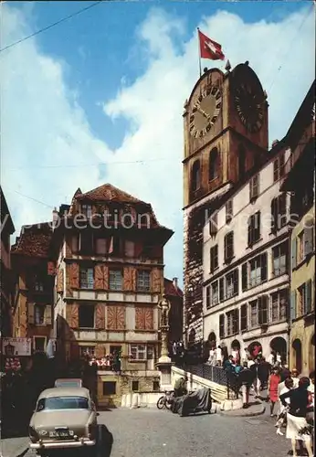 Neuchatel NE Bannaret Brunnen und Diesse Turm / Neuchatel /Bz. Neuchâtel