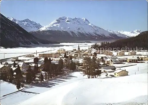 Bever Maloja mit Piz Rosatsch und Berninagruppe Kat. Bever