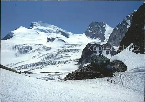 Saas Fee Saas Tal mit Strahlhorn Adlerpass Rimpfischhorn Kat. Saas Fee