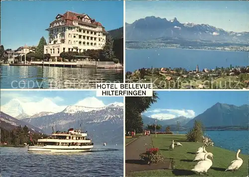 Hilterfingen Thunersee Hotel Bellevue au Lac Ausflugsschiff Schwaene / Hilterfingen /Bz. Thun