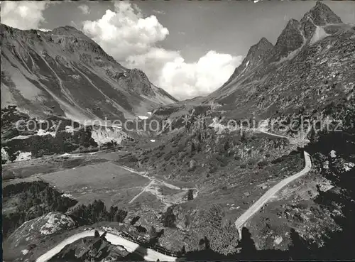 Albula Pass Nordseite mit Compass Piz Blais und Piz Dschimels Kat. Albula