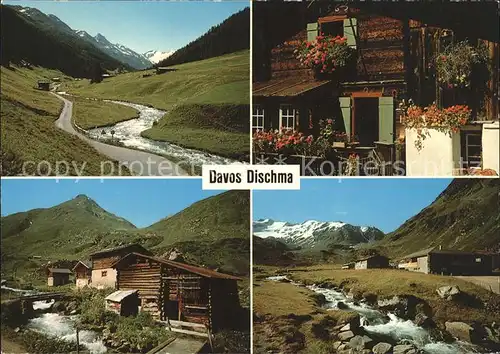 Davos GR Im Dischmatal mit Schwarzhorn und Scalettagletscher Altes Bauernhaus Gasthaus Durrboden Kat. Davos