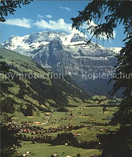 Lenk Simmental Totalansicht mit Wildstrubel Kat. Lenk Simmental