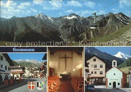 Samnaun Dorf Panorama Seilbahn Ortsansichten Kirche Inneres Kat. Samnaun Dorf