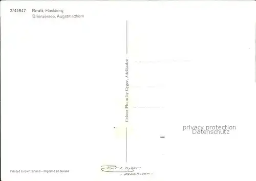 Hasliberg Reuti mit Brienzersee Augstmatthorn Kat. Hasliberg Reuti