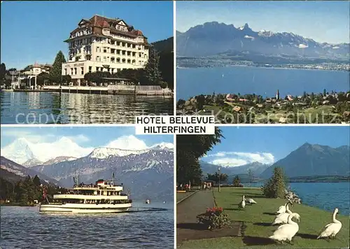 Hilterfingen Thunersee Hotel Bellevue Thunersee Passagierschiff Schwaene / Hilterfingen /Bz. Thun