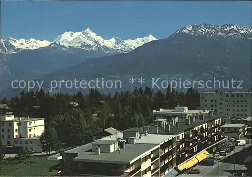 Crans Montana Vue sur les 4000 du val d Anniviers Kat. Crans Montana