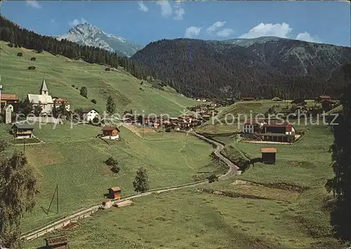 Wiesen Albula mit Valbellahorn Kat. Wiesen