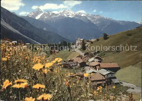 Wiesen Albula mit Tinzenhorn und Piz Mitgel Kat. Wiesen