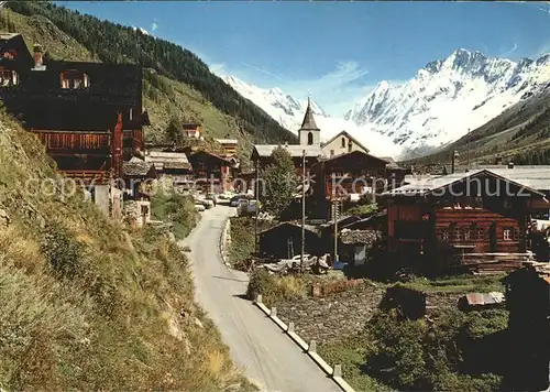 Blatten VS Ortsansicht mit Loetschenluecke und Schinhorn Kat. Blatten VS