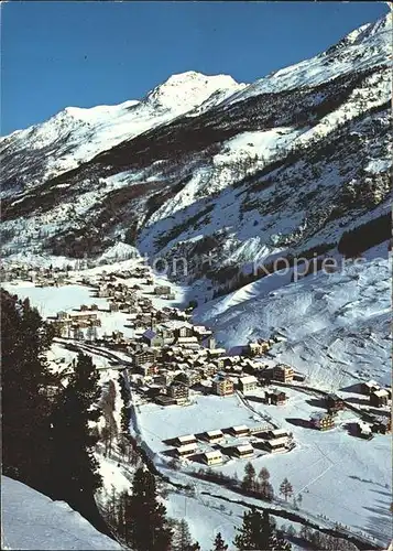 Saas Fee Totalansicht mit Simelhorn Kat. Saas Fee