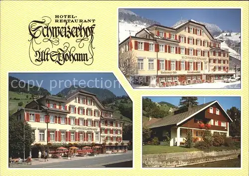 Alt St Johann Hotel Schweizerhof Landhaus an der Thur Kat. Alt St Johann