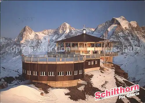 Schilthorn Muerren Bergrestaurant Piz Gloria Abendstimmung Kat. Schilthorn