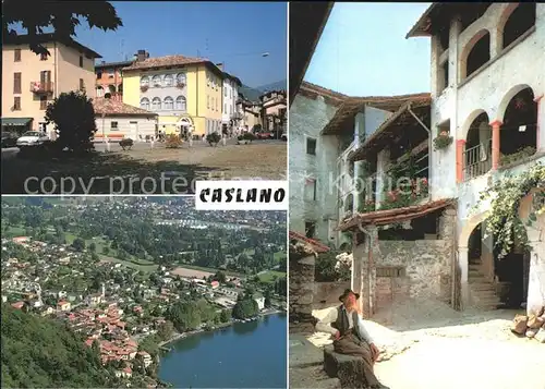Caslano Dorfmotive Totalansicht / Caslano /Bz. Lugano