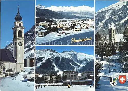 Pontresina Kirche Ortsansichten Kat. Pontresina