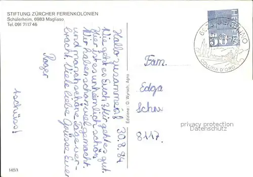 Magliaso Zuercher Ferienkolonie Schuelerheim Kat. Magliaso