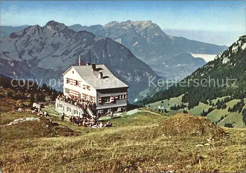 Brisen Brisenhaus SAC mit Stanserhorn und Pilatus Kat. Brisen