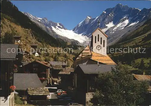 Blatten VS im Loetschental mit Loetschenluecke und Langgletscher Kat. Blatten VS