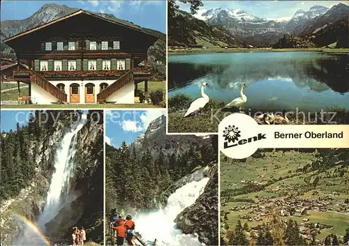 Lenk Simmental Bernerhaus See Schwaene Wasserfall Totalansicht Kat. Lenk Simmental