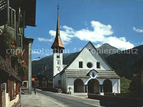 Muenster VS Dorfstrasse mit Kirche Kat. Muenster