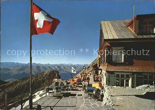 Kronberg Saentis Berghotel Saentis mit Churfirsten und Glarner Alpen Kat. Kronberg