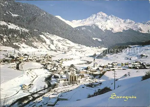 Savognin am Julierpass mit Tinizong und Piz d Err Kat. Savognin