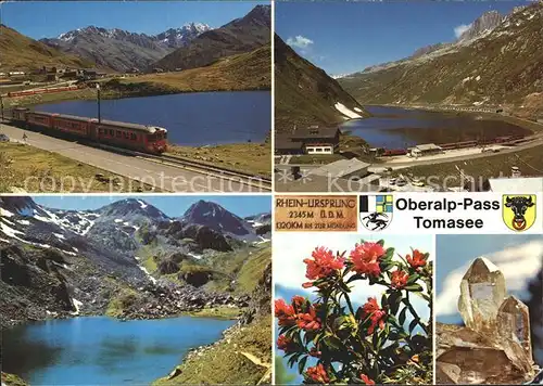 Oberalp Passhoehe Tomasee Bahn Steinblock Rhein Ursprung Kat. Oberalp