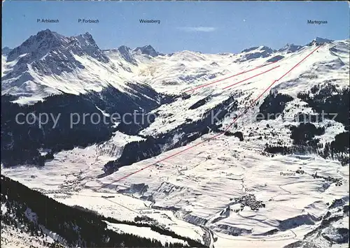 Savognin Riom Parsonz mit Martegnas Skigebiet Kat. Savognin