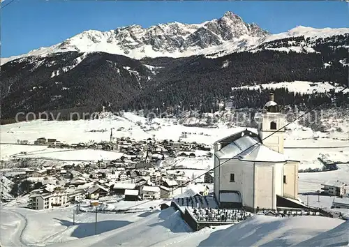 Savognin Ortsansicht Kirche Piz Mitgel Kat. Savognin