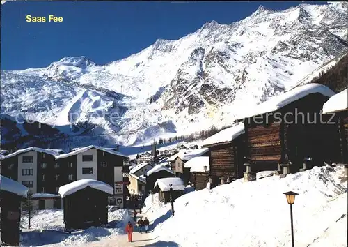 Saas Fee mit Alphubel Taeschhorn Dom Lenzspitze Kat. Saas Fee