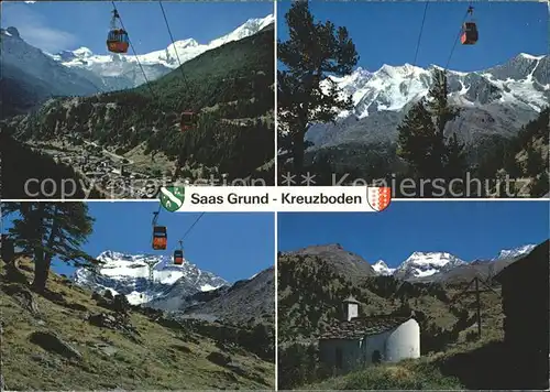 Saas Grund Kreuzboden Mischabel Lagginhorn Triftalp Luftseilbahn Kat. Saas Grund