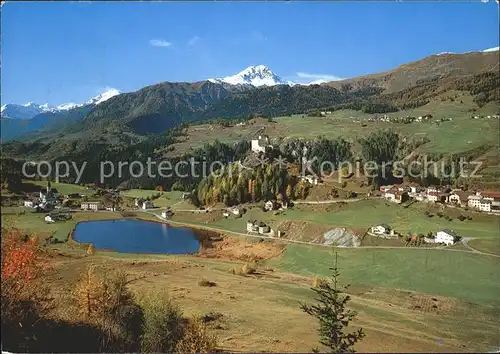 Tarasp Schloss Tarasp mit Fontana und Sparsels Kat. Tarasp