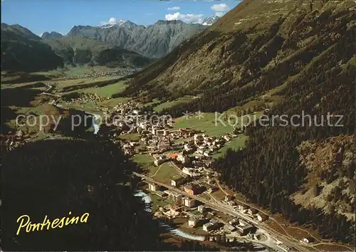 Pontresina Totalansicht mit Crasta Mora Kat. Pontresina