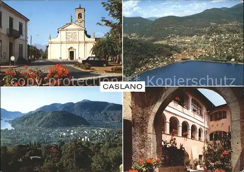 Caslano Kirche Panorama Lago di Lugano Dorfmotiv Kat. Caslano