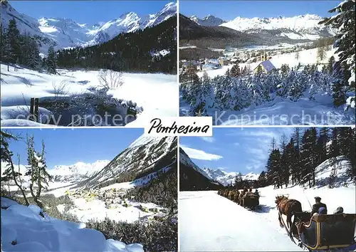Pontresina Rosegtal Berninagruppe Pferdeschlittenfahrt Kat. Pontresina
