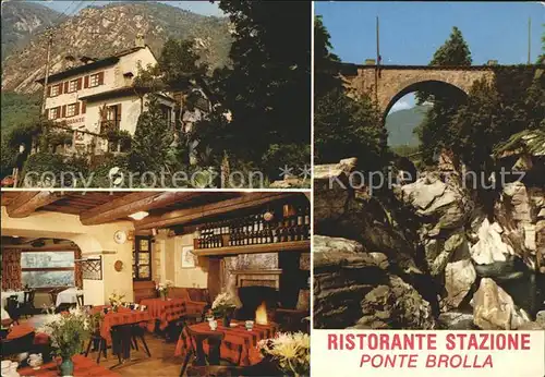 Ponte Brolla Ristorante Stazione Gastraum Bruecke Kat. Tegna