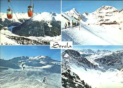 Strelapass Luftseilbahn Skigebiet Panorama Kat. Strelapass