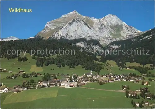 Wildhaus SG Fliegeraufnahme mit Schafberg Kat. Wildhaus Lisighaus